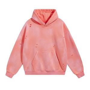 Sweat-shirt à capuche vintage personnalisé, effet vieilli, tissu épais, coupe ample, avec effet délavé et style urbain classique - Product Image 3