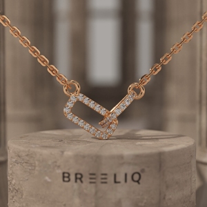Collier pendentif entrelacé en or 14 carats avec diamant de laboratoire, design minimaliste, chaîne avec fermoir, pour femme, fournisseur OEM - Product Image 5
