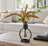 Vase de table en métal élégant, fait main, pour la présentation florale, idéal pour la table à manger et la décoration d'étagère, au meilleur prix