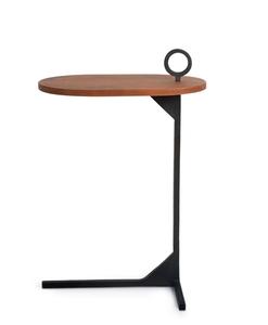 Modern Wooden <b>Side</b> <b>Table</b> With <b>Black</b> Metal Base Rectangle Indoor Living Room Decor Accent Piece - Product Image 3