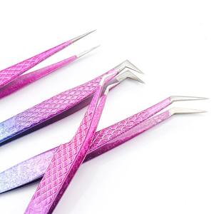 Pince à épiler en acier inoxydable à pointe incurvée de 13 cm pour extensions de cils, réutilisable et durable - Product Image 3