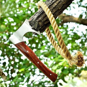 Tête de hache artisanale avec lame en acier au carbone, manche en bois, qualité industrielle, 5,5 pouces de bord de coupe, fourreau en cuir - Product Image 2