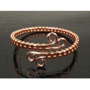 Pulsera de Cobre Hecha a Mano, Brazalete Ajustable con Alambre Enrollado, Joyería Personalizada, Pulsera de Alambre de Cobre Tejida a Mano - Product Image 2