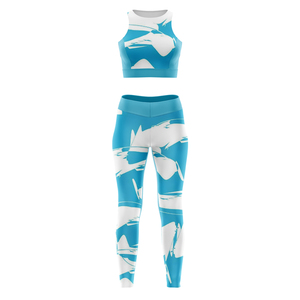 Ensembles de yoga avec impression par sublimation, 2 pièces, ensemble de yoga pour femmes adultes, leggings pour femmes avec logo personnalisé - Product Image 3