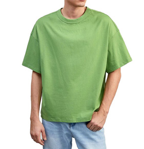 T-shirts 100% Coton à Manches Courtes pour Hommes, Coupe Oversize Boxy, Style Uni, Ample et Lourd - Product Image 3