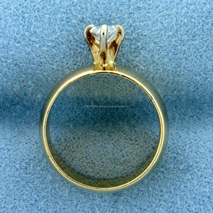 Anillo de compromiso solitario simulado de marquesa chapado en oro con seis puntas, banda de boda con acentos de banda ancha, anillos de moissanita - Product Image 2