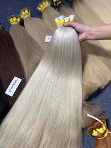 ต่อผมแบบเป็นมัด สีบลอนด์สว่าง ผมเวียดนามแท้ 100% ราคาขายส่ง เหมาะสำหรับเทศกาลปีใหม่ - Product Image 5