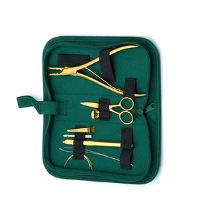 Professional Stainless Steel Hair Extension <b>Beading</b> Tool Kit with Protective Case Premium Scissors Pliers <b>Needles</b> Hook Loop Tool - Product Image 3
