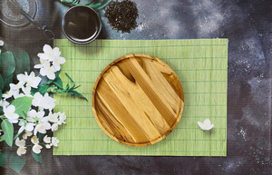Tabla de Cortar Redonda de Madera de Teca Ha Le, Ecológica, con Mango de Madera, Antibacteriana y Duradera, de 1.5 cm de Grosor, para Preparación de Alimentos en la Cocina - Product Image 5