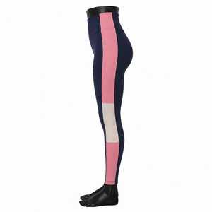 Yoga <b>Leggings</b> Color Blocking Side Stripe Four-Way Stretch Spandex Nylon Contrast <b>Stitch</b> Pants - Product Image 4