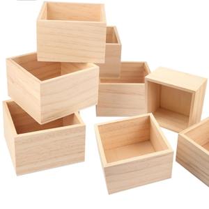 Boîte en bois carrée, boîte de rangement rustique pour l'artisanat DIY, les objets de collection, les plantes succulentes, la décoration de tiroir de bureau - Product Image 1