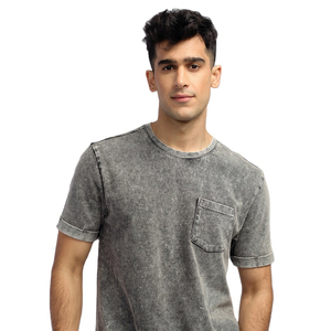 Men's Heavyweight 100% Cotton Acid <b>Washed</b> T-Shirt with Custom Logo Eco-Friendly Breathable Fabric Regular Fit Printed Top - Product Image 5