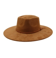 Nouvelle Arrivée 2026 – Chapeau Fedora Femme en Daim Végétalien Hiver, Motif Cœur Brûlé au Laser, Couronne, Large Bord, Décoration Pompons, Phénix