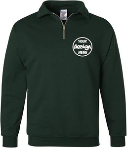 Sweat-shirts à fermeture éclair 1/4 en coton 100% avec logo brodé personnalisé - Écologiques et respirants - Product Image 2