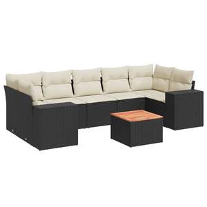 Conjunto de Sofás Modulares Grandes de Ratán PE Negro para Jardín, Muebles Modulares Elegantes para Exteriores - Product Image 2