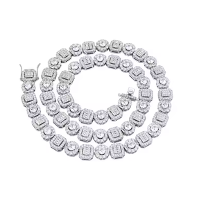 Collar de cadena de tenis de moissanita con incrustaciones, accesorio de moda hip hop - Product Image 6