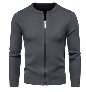 Suéter Cárdigan de Hombre, Corte Ajustado, 100% Algodón, Cuello Redondo, Tejido de Punto, Cierre Frontal Antiarrugas, Personalizable - Product Image 5