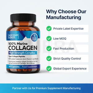 Cápsulas de Colágeno Marino 1200mg, Colágeno de Pescado Hidrolizado Tipo I, OEM, Marca Privada, Suministro al por Mayor - Product Image 2