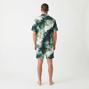 Men's Custom Tie Dye Sublimation <b>Shirt</b> <b>Shorts</b> Set <b>Button</b> <b>Up</b> <b>Short</b> <b>Sleeve</b> Summer Beach Casual Loungewear Outfit - Product Image 2