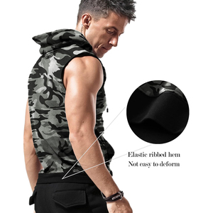 Sudadera sin Mangas para Hombre, de Algodón, Transpirable, de Secado Rápido, con Bolsillo Lateral, Proveedor OEM - Product Image 3