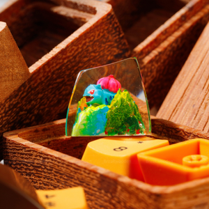 Keycaps Artisanat Forêt Mystique, Keycaps Artisanat Personnalisé, Keycaps Anime Mignons, Keycaps Verts, Ensemble de Keycaps, Keycaps en Bois - Product Image 4