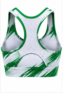 Sujetador deportivo para mujer, sin costuras, transpirable, elástico, para yoga, fitness, correr, top corto con tirantes cruzados en los hombros, con logo, MOQ bajo - Product Image 6