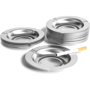 Cendrier rond en métal fait main, finition argentée, accessoires pour fumeurs, cendrier à cigares, prix de gros, vente chaude - Product Image 4