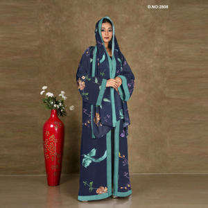 Floral Chiffon Floor Length Shrug Open Front with Dupatta Lightweight Party Wear Modest Style Outer Layer <b>for</b> Women - Product Image 3