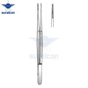 Pinzas Semken para Aplicación de Apósitos, 12.5 cm / 5 Pulgadas, Rectas, de Acero Inoxidable, Instrumento Quirúrgico con Puntas Finamente Dentadas - Product Image 2