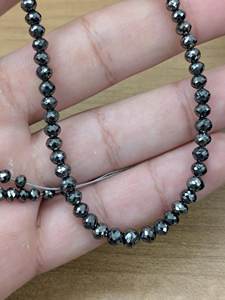 Perles de diamant noir naturel facettées rondes AAA de 4 mm, brin de 15 pouces, fournisseur en gros de perles de diamant en vrac - Product Image 4