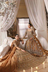 Robe de mariée dorée grande taille pour mère de la mariée, avec dentelle et perles, longueur ras du sol, style ethnique pakistanais Lehenga, sur mesure OEM - Product Image 3