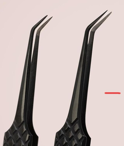 Eyelash Tweezer Fiber Tip Tweezers Custom Logo Private <b>Label</b> Stainless Steel Professional Fiber Tip Eyelash Tweezers Wholesale - Product Image 2