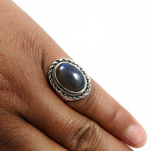 Best Design Solid 925 Sterling Silver Handmade <b>Ring</b> With Classic <b>Labradorite</b> Gemstone Perfect Wedding Jewelry In Bohemian Style - Product Image 3