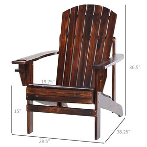 Sedia Adirondack Classica Oversize con Portabicchieri per Esterni, Ideale per Braciere, Portico, Patio, Giardino e Terrazza - Product Image 3