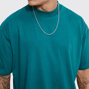 T-shirt décontracté pour homme en toile polyester/coton, coupe classique, épaules tombantes, couleur unie, design de logo personnalisé, séchage rapide, écologique, haute qualité - Product Image 5