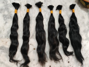 Cheveux humains 100 % naturels non traités, toutes cuticules alignées et pointes très épaisses, prix d'usine en gros, cheveux vierges en vrac. - Product Image 6