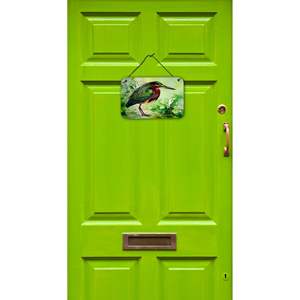 Heron vert mur porte suspendus imprime multicolore en aluminium métal signe pour cuisine Bar salle de bain décor à la maison 8HX12W - Product Image 2