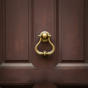 Antique Lyra Brass Door Knocker | Vintage Style Entrance Door Knocker | Heavy Duty Decorative Main Door <b>Hardware</b> for Home - Product Image 4