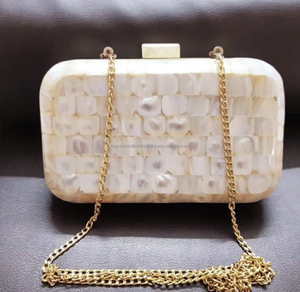 Ladies Fashion Evening <b>Clutch</b> <b>Bag</b> Metal Handmade Zipper Closure Open Design From India - Product Image 2