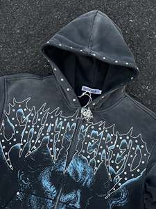 French Terry Hoodie Set Mens Blank Heavy Weight <b>Thick</b> <b>Fleece</b> Cotton Oversized Tracksuits for Men - Product Image 6
