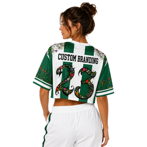 Maillot de football américain unisexe personnalisé à rayures florales, coupe oversize et courte, en mesh, qualité supérieure, léger, streetwear, OEM - Product Image 4