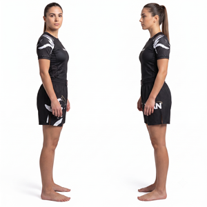 Nouvel ensemble rashguard + short slim fit pour hommes adultes, idéal pour le MMA/Jiu Jitsu Grappling - Spandex/Polyester à séchage rapide - Product Image 6