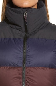 Gilet matelassé imperméable pour femme, nouveau style, sans manches, avec fermeture éclair, design à blocs de couleur brodés - Product Image 4