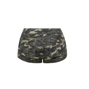Custom Mens Double Layer Plaid <b>Waist</b> Denim Shorts Rhinestones Cross Graphics Goth Y2K Streetwear Washed Baggy <b>Jeans</b> Jorts Shorts - Product Image 4
