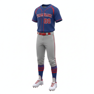 Maillot de baseball personnalisable respirant à col en V et pantalon uniforme – Vêtements de sport sublimés imprimés de haute qualité - Product Image 6