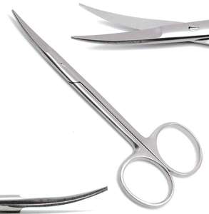 Tijeras quirúrgicas Blink Surgident Iris BSI-10043 de 11 cm, curvadas, de acero inoxidable alemán, instrumento quirúrgico manual para cirugía general, con certificación CE - Product Image 3