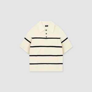 Men's <b>Waffle</b> Knit Striped Short Sleeve <b>Shirt</b> Contrast Stripe Custom Logo Embroidery Back Neck OEM ODM Wholesale 100% Polyester - Product Image 1