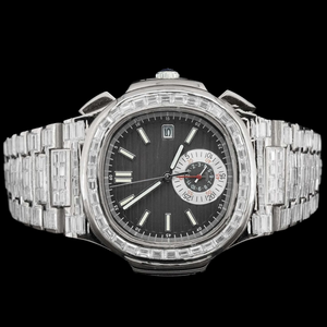 Reloj de Diamantes de Alta Calidad con Esfera Negra y Caja Cuadrada, con Incrustaciones de Diamantes Moissanite Baguette, Estilo Hip Hop - Product Image 4