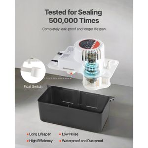 Pompa Automatica per Rimozione Condensa AC da 1/50 HP, 65 GPH con Sollevamento di 15 Piedi e Serbatoio da 1/2 Gallone, Interruttore a Galleggiante da 20 Piedi H - Product Image 4