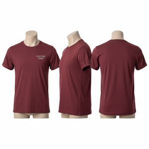 T-shirt pour homme bleu marine à manches courtes, col rond, coupe classique, en coton, avec logo imprimé sur le devant - Product Image 2